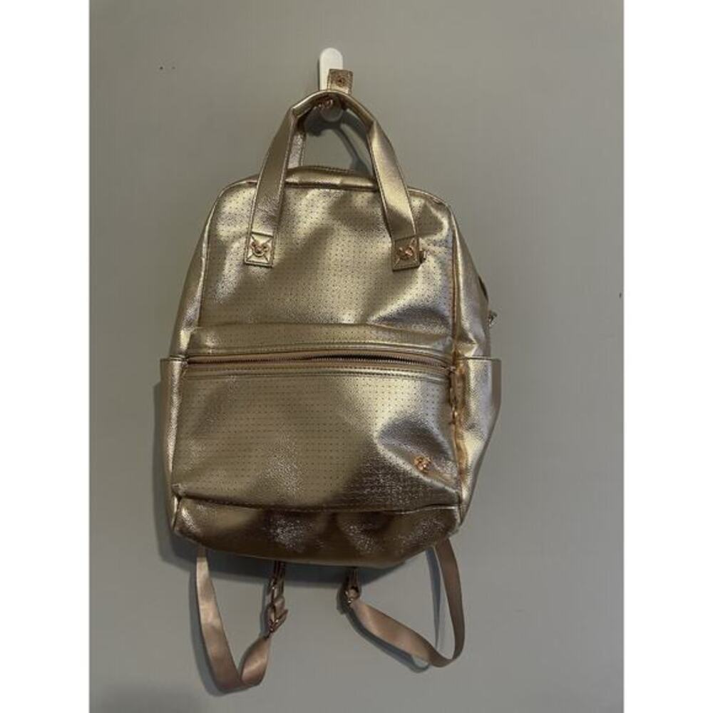Disney Rose Gold Mickey Mouse Icon‎ Flair Backpack Top Handle Strap Pockets Used
